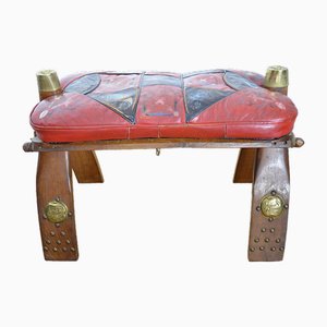 Egyptian Camel Leather Stool, 1960s