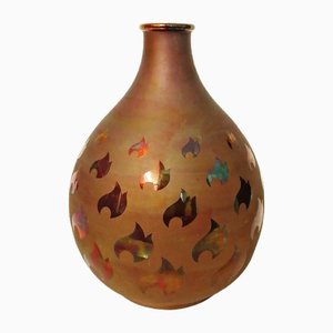Large Lustre Ceramic Vase by Bottega Gatti, 1986