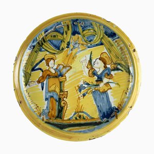 Majolica Plate with Annunciatio, Italy, 1700
