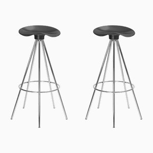 Beech & Chrome Jamaica Bar Stools by Pepe Cortés for Amat, 1990s, Set of 2