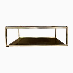Smoked Glass and Aluminum Coffee Table, 1980s