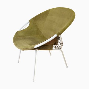 Mid-Century Suede Lounge Chair from Route Routuine, 1960s