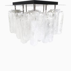 Lámpara de techo Granada de cristal hielo de Kalmar, años 60