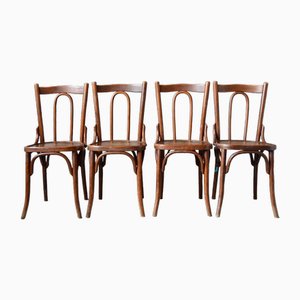 Chaises de Salle à Manger Vintage en Bois Courbé, Set de 4