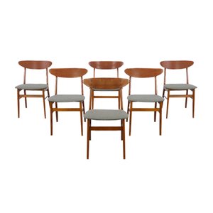 Model 210 Teak Dining Chairs from Farstrup Møbler, Denmark,1960s, Set of 6