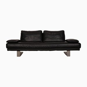 Black Leather 6600 Three-Seater Sofa from Rolf Benz