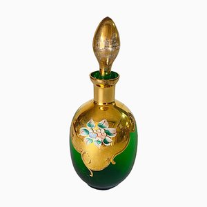 19th Century Glass Liquor Bottle with Flower Decoration Pattern, France, 1960s