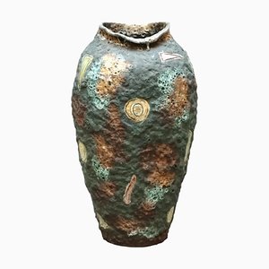 Grand Vase Volcanic Lava Glaze par Italo Casini, Italie, 1960s