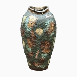 Large Volcanic Lava Glaze Vase by Italo Casini, Italy, 1960s