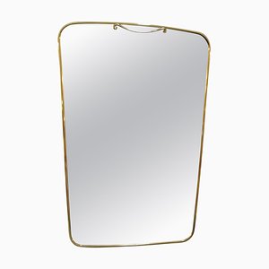 Brass Wall Mirror in the style of Gio Ponti, Italy, 1950s