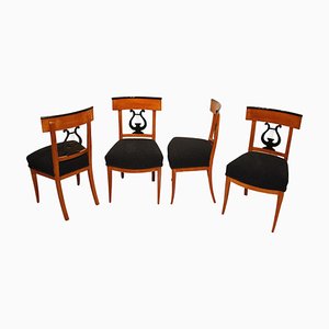 Biedermeier Dining Chairs in Cherry Wood, South Germany, 1830s, Set of 4