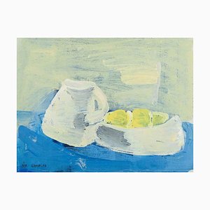 Pär Lindblad, Arrangiamento con brocca e limoni, Olio su tavola