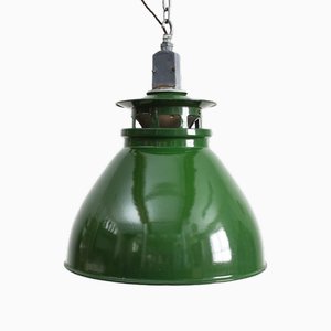 Lámpara colgante IIndustrial grande en verde de Thorlux