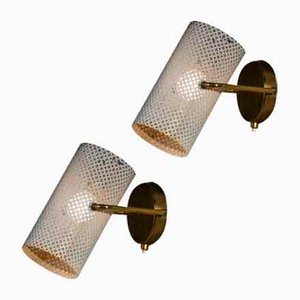 G685 Perforated Steel Sconces by Pierre Guariche, 1950, Set of 2