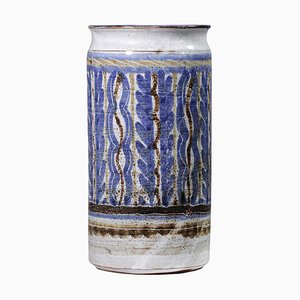 G509 Vase aus Blauer Keramik von Michel Barbier, 1950