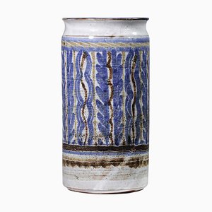 G509 Vase in Blue Ceramic by Michel Barbier, 1950