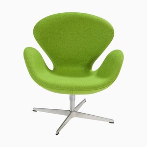 Swan Chair in Lime Green Fabric by Arne Jacobsen for Fritz Hansen, 2010s