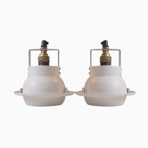 Lampes Spots Rondes Blanches par Louis Poulsen Denmark, Danemark, Set de 2