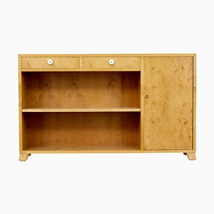 Swedish Birch Low Open Bookcase, 1950s