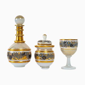 19th Century Charles X Style Opaline Service, Set of 3