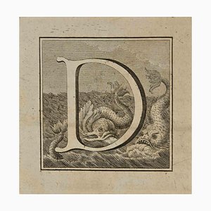Luigi Vanvitelli, Letra del alfabeto D, Grabado, siglo XVIII
