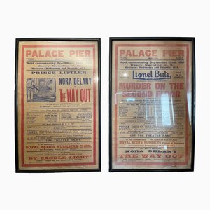 Poster del Brighton Palace Pier Theatre con cornice, anni '30, set di 2