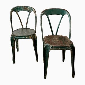 French Stacking Café Chairs from Tolix, 1900s, Set of 2
