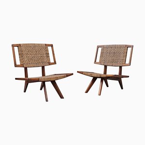 Sillones Mid-Century de ratán atribuidos a Paul László para Glenn of California, años 50. Juego de 2