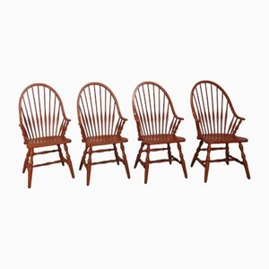 Windsor Wooden Bar Chairs, Set of 4