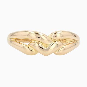 Modern 18 Karat Yellow Gold Interlaced Ring