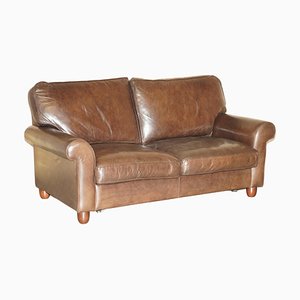 Mortimer Sofabed in Brown Leather by Laura Ashley for Heritage