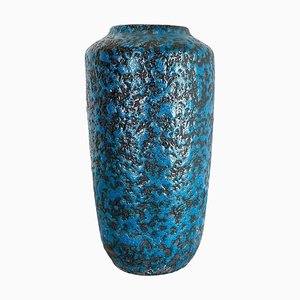 Fat Lava Blue Floor Vase from Scheurich, Germany Wgp, 1970s