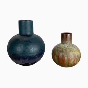 Fat Lava Pottery Vases attributed to Ruscha, Germany, 1960s, Set of 2