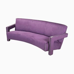 Sofá modelo Utrecht italiano moderno de terciopelo atribuido a Gerrit Thomas Rietveld para Cassina, años 90
