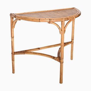 Mid-Century Bamboo & Rattan Arched Console in the style of Albini, 1970s