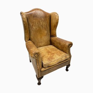 Vintage Leather Wingback Chair