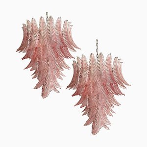 Murano Leaves Chandeliers, 1980s, Set of 2