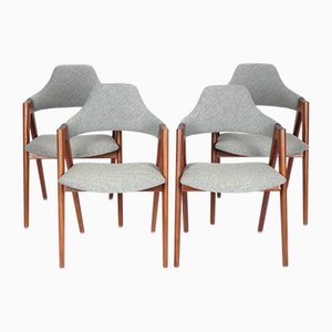 Compass Chairs in Teak by Kai Kristianen for Sva Møbler, 1950s, Set of 4