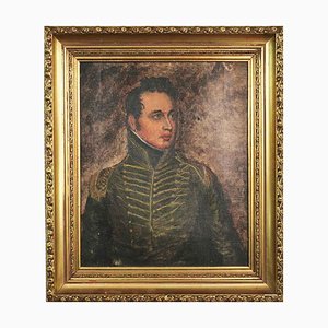 Napoleonic Gentleman in a Military Uniform, Late 19th Century, Oil on Canvas, Framed