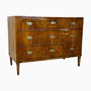 19th Century Biedermeier Nutwood Chest of Drawers, 1840s
