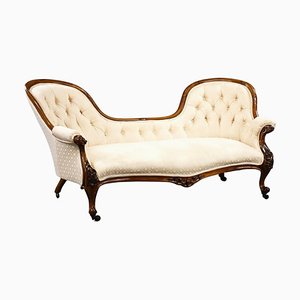 Victorian Walnut Double Ended Chaise Lounge, 1880s