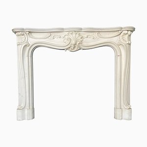 French Style Rococo Marble Fireplace Mantel, 2000s