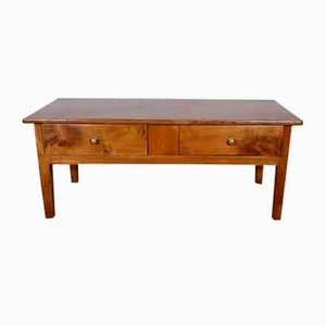 Table Basse Vintage en Merisier, fin du 19ème Siècle