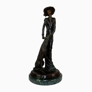 The Lady with the Greyhound Bronze after D. Chiparus, 20th Century
