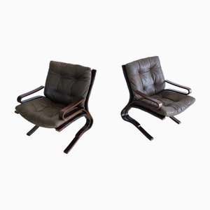 Vintage Skyline Easy Chair from Hove Møbler, 1960s, Set of 2