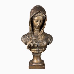 Women's Bust in Patinated Bronze, 1900s