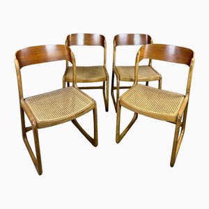 Vintage Caned Dining Chairs from Baumann, 1960s, Set of 4