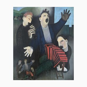 Xavier Albert Fiala, Les Chanteurs, 1938, Oil on Wood