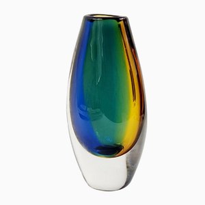 Mid-Century Scandinavian Modern Sommerso Glass Vase by Vicke Lindstrand for Kosta, Sweden, 1960s