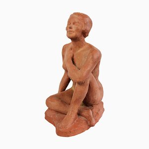 Morin, desnudo sentado, 1940-1950, terracota